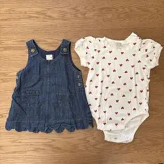 【新品】プティマインベビー服 女の子 ロンパース&ワンピースセット