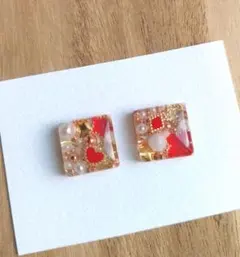 no.204 ハンドメイド レジン ピアス イヤリング