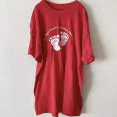 ギルダン Tシャツ クルーネック 半袖 プリント L 赤 コットン お出かけ
