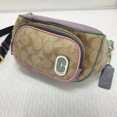 希少色　COACH コーチ PVC シグネチャー ボディバッグ ウエストバッグ