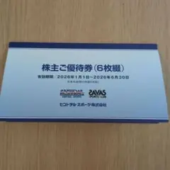株主ご優待券 (6枚綴り)