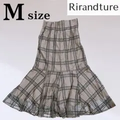 【美品】リランドチュール フロッキーチェックスカート ロング丈 Mサイズ