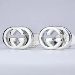 極美品☆GUCCI グッチ ピアス ダブルG スタッズ GGマーモント ツイスト