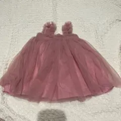 チュール フリル ベビードレス ピンク 80cm