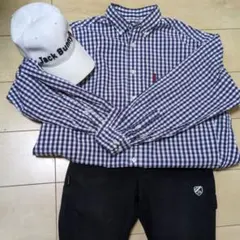 PEARLY GATES チェック柄長袖シャツ S