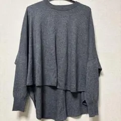 mizuiro ind グレー レイヤードニット