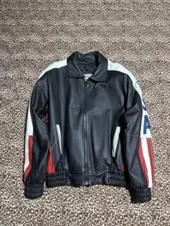 【古着】ヴィンテージ　短丈 レザージャケット 革ジャン　ライダース USA
