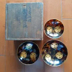 古九谷 九谷焼 三ツ鉢 三ツ丼 三重鉢 重ね鉢 深鉢 鶴松図 富士 色絵