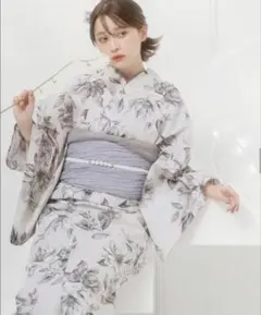Dita はんなり水彩 ワンピース浴衣3点セット(羽織・ワンピース・帯