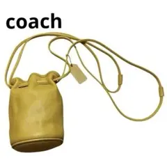オールドコーチ COACHショルダーバッグ 巾着 レザー 4144 イエロー