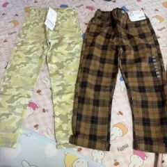 イオン　ブランシェス　迷彩　チェック　長ズボン　ボトムス　シェフパンツ　120