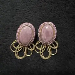 イヤリング　パープル　紫　おしゃれ　ハンドメイド