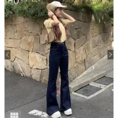 GRL ハイウエストフレアデニムパンツ[fo2243]