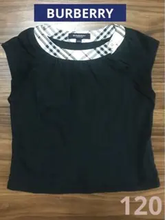 BURBERRYバーバリー黒トップスTシャツノバチェック120黒刺繍