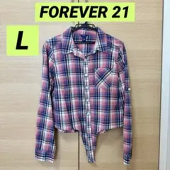 【美品】 FOREVER 21 チェックシャツ ウィメンズ Lサイズのサムネイル