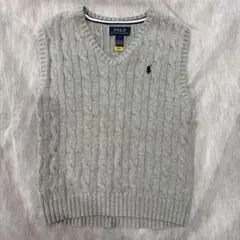 【Polo Ralph Lauren 】ケーブルニットベスト サイズ5 グレー