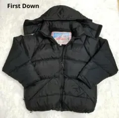 First Down ブラック ダウンジャケット