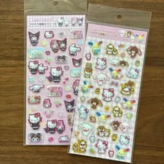 匿名配送　ラメ入り樹脂もりシール　ヘイセイデザイン　平成コギャル　サンリオ