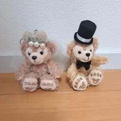 未使用　ダッフィー　シェリーメイ　ぬいぐるみキーホルダー　ウェディング
