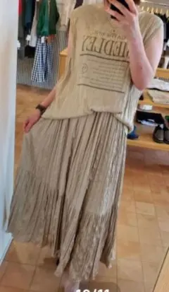 atu様専用☆ ayan波なみプリーツ、タンクトップ、ロングスカートセットアップ