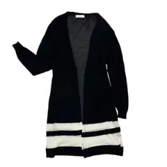 古着 CECiL McBEE ロングカーディガン ボーダー切替 90's