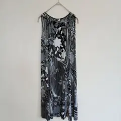デザインワンピース ロング ノースリーブ シアー切替 モード 