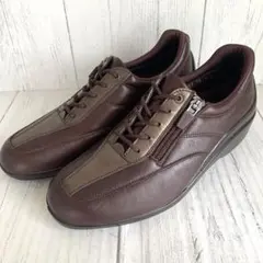 【極美品】Bon Step本革コンフォートシューズ22.5幅広ジップウェッジのサムネイル