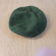 ウール製ダークグリーンベレー帽