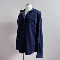 Eddie Bauer エディバウアー フード付コーデュロイシャツ ネイビー