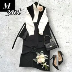 【新品有】a.v.v×ZARA ジレワンピ3点M モノトーン ママスーツ 入学式