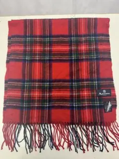 アクアスキュータム Aquascutum カシミヤ マフラー フリンジ チェック