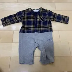 bebe reduction チェックシャツロンパース