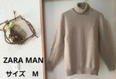 【ZARA MAN】ベージュ タートルネック セーター ウール混紡
