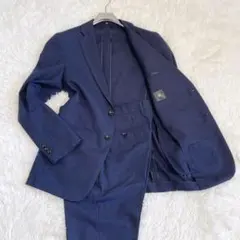 【未使用級】スーツセレクト 春夏スーツ サマースーツ ネイビー L 背抜き 軽量