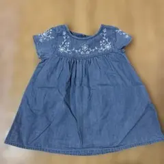デニム 刺繍 ワンピース 半袖のサムネイル