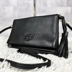 美品 トリーバーチ レザー 2WAY ショルダーバッグ タッセル マックグロー