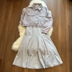 ⭐︎NICE CLAUP ラベンダー　Gジャン&ロングスカート　セットアップ⭐︎