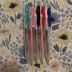 【新品・未使用】MUJI ボールペン 5本セット（緑、ピンク、黒、赤、青）