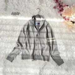 ⚫︎Apply ニットカーディガン　（M）メンズカジュアル　グレー系　Y2k
