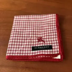 BURBERRY 赤 チェック柄 ハンカチのサムネイル