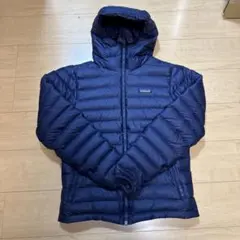 美品 パタゴニア ダウンセーターフーディ ブルー S ドローコード コンパクト 美品 パタゴニア ダウンセーターフーディ ブルー S ドローコード