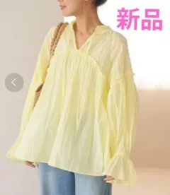 ジャーナルスタンダード コットンボイルクリンクルフリルギャザーブラウス