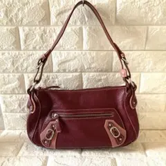 DEL CONTE ワインレッド レザー ショルダーバッグのサムネイル