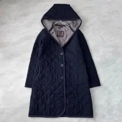 ラベンハム BRUNDON キルティングウールコート ネイビーイギリス製