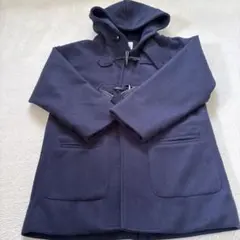 ネイビー ダッフルコート フード付き　S