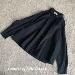 tukuroi by SUN VALLEY リネン混　ブラウス 黒　ネイビーのサムネイル