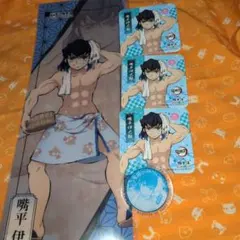 鬼滅の刃 極楽湯 お風呂ポスター 牛乳瓶蓋アクリルバッジ コースター 伊之助