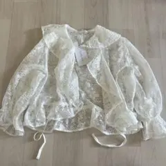 MACPHEE フラッフィーエンブロイダリー ショートベスト チュール
