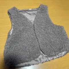 グレー ボア ノースリーブベスト