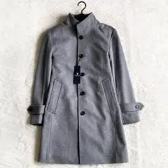 【新品】ブラックレーベル　シャイニービーバースタンドコート　グレー　Lサイズ